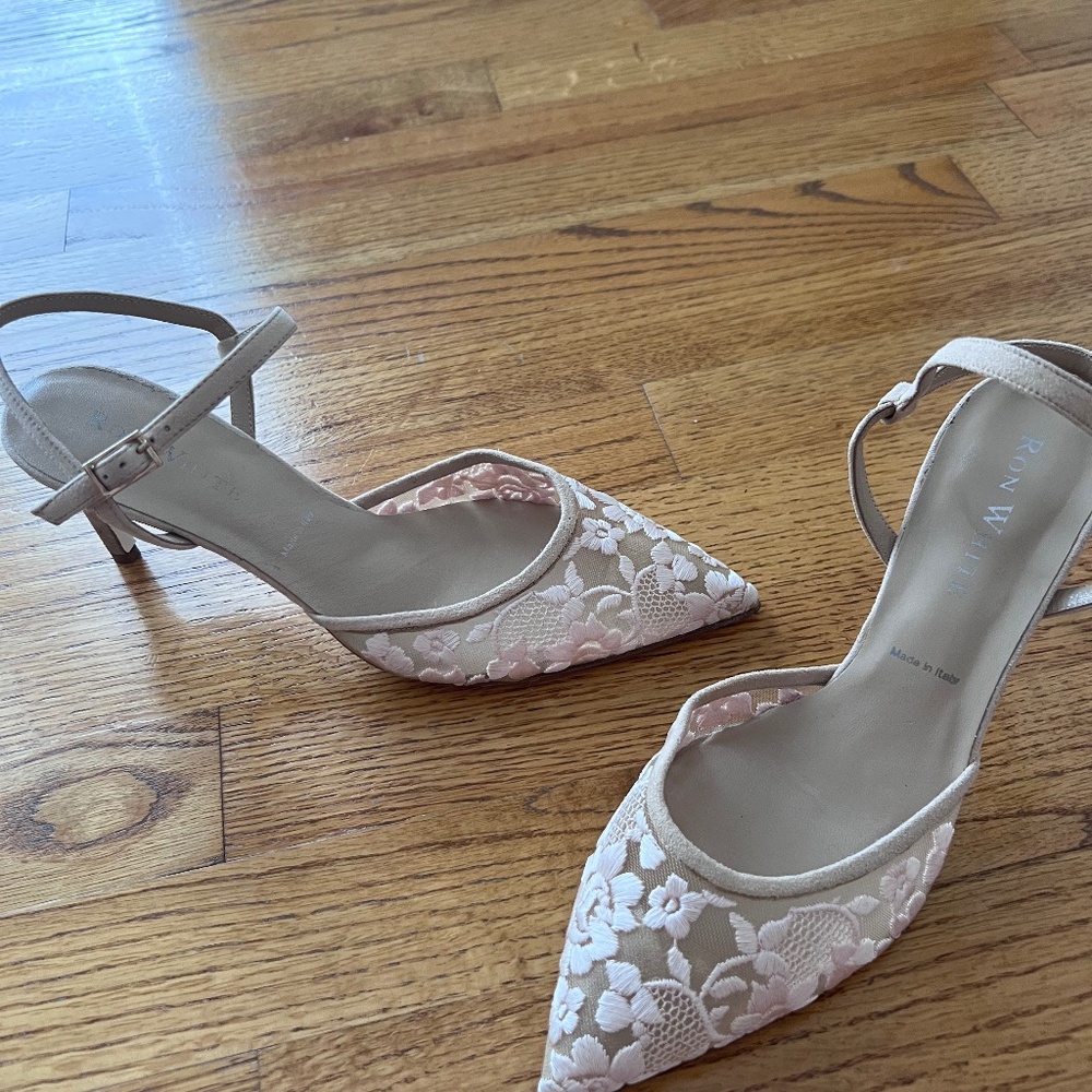 Ron White Floral Blush Heels